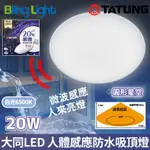 ◎BLING LIGHT LED◎大同LED 人體感應 防水 吸頂燈/陽台燈/浴室燈20W，微波感應，CNS認證，全電壓