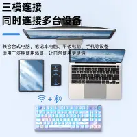在飛比找Yahoo!奇摩拍賣優惠-鍵盤 狼蛛F3001機械鍵盤三模小型電腦游戲電競青軸茶紅軸8