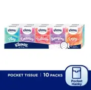 Kleenex 3-Ply Pocket Tissues (10 Packs) | Travel-Friendly Soft Facial Tissue