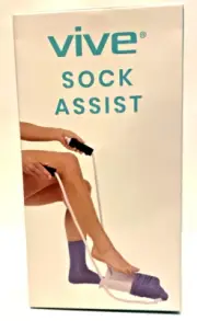 VIVE Sock Assist Sock Aid Pull On Sock Donner Easy Grip Foam Handles Cord