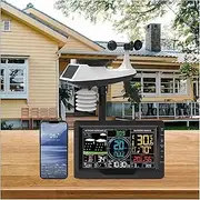 Professional Wireless Weather Station 8-in-1 Outdoor Weather Forecast with Temperature Humidity Sensor Rain Gauge Wind Speed