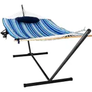 Sugift Fabric Hammock 450Lb. Weight Capa. w/Stand Tri-Beam Catalina Beach Cotton