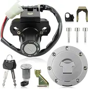MOTOALL Ignition Switch Seat Lock Fuel Gas Cap Tank Key Set Fit for Honda CBR600RR 2007-2014, for Honda CBR1000RR 2008-2014 2 Wires Plug Model
