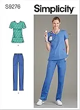 Simplicity S9276 Misses' Sewing Pattern Scrubs, Size 16-18-20-22-24