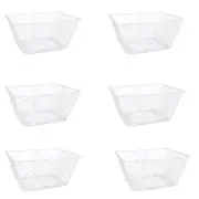 White Rectangle Wire Basket - 6 Pack Centerpiece Floral Decor Gifts Storage Gift