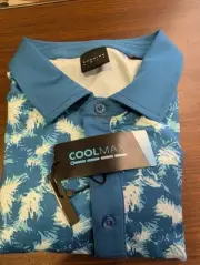 Dunning Golf Ashbury Performance Polo XL CoolMax Laguna/Ocean Wicking Cool Dry
