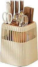 Cutter Block - Rotating Cutter Block Holder Modern, Rotating Cutter Organizer Block Holder, Cutter Block Holder Rack with Drain, Modern Space-Saver Cutter Storage Holder for Kitchen Counter