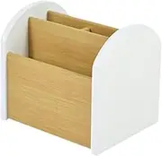Generic Remote Control Table Holder Desk Organizer Rustic Pencil Holder Home Wooden Storage Box Bedside Table, White, as described