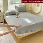 Fitted Bed Sheet With 360 Elastic Band Mattress Protector Cover Coral Fleece