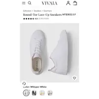 在飛比找蝦皮購物優惠-VIVAIA Evermore圓頭質感小白鞋（37號）