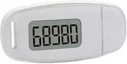 3D Sensor Pedometer Step Counting Device with Blue Backlight Clip-on Pedometer with Detachable Back Clip and Lanyard USB Charging Fitn White