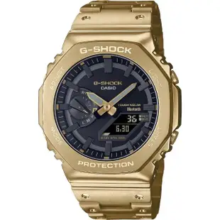 【CASIO 卡西歐】G-SHOCK 八角農家橡樹 奢華金 太陽能藍芽手錶(GM-B2100GD-9A)