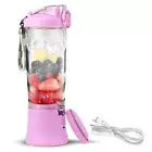 Portable USB Fruit Blender - Electric Mini Smoothie Mixer/Juicer with Lid, Lilac