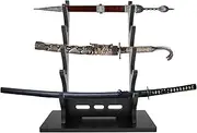 AIWFL 5 Tier Sword Stand, Black Katana Stand Table, Samurai Sword Holder Stand Desktop, Sword Display Rack for Katana Sword Tanto Wakizashi