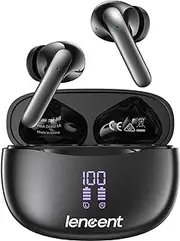 LENCENT Wireless Earbuds Bluetooth 5.3 Earphones, 30H Playtime Stereo IPX5 Waterproof Earphones, LED Power Display Cordless in-Ear Ear Buds, Built-in Mic Headset for iPhone Andriod Cell Phone Sports