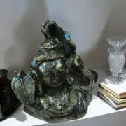 11" Labradorite Shiva Head Shiva Stone Carved Crystal Shiva Hindu God Spiritual