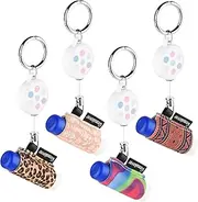 Homakover 4 Pack Retractable Lip Balm Holder Keychain with Clip, Lipstick Holder Keychain Elastic Chapstick for Convenience