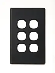 Lucci Power Gravity 6 Gang Plate Only in Matte Black