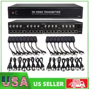 Kit of 16 Channel Video Balun Power Supply Passive Video Receiver Hub