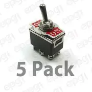 5 PACK - DPDT (ON/ON) HEAVY DUTY TOGGLE SWITCH 20AMP-125V # ST77-5PK