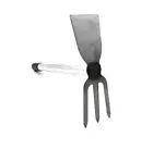 Mini Metal Hoe Fork Rake Cultivator seeding Digging Handle 35cm Blade 60mm #2510