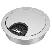 Desk Cable Hole Cover, Zinc Alloy Cord Raceway(53mm, Silver)