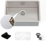 Undermount Embossed Kitchen Sink, 28X19”, Scratch-Resistant 3D Microbead Finish,