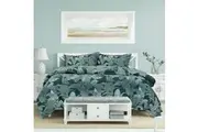 Ardor Indra Teal Palm Leaf Printed Quilt Cover Set