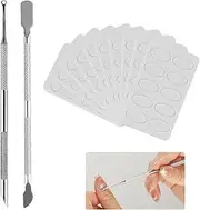 Double Head Cuticle Pusher Stainless Steel Cuticle Pusher Professional Nail Pusher Cuticle Remover Cuticle Cutter Tool Cuticle Remover Manicure Set with 10 Self-Adhesive Sandpaper Pack of 2