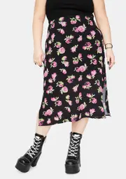 [dELiA*s by Dolls Kill] She's Lost In Yesterday Floral Midi Skirt