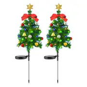 2pcs Solar Christmas Tree Lights Water Resistant Outdoor LED Lights for Garden Pathway Lawn Decor