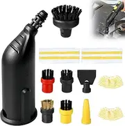 Pack of 12 Steam Cleaner Accessories, Round Brush, Flat Brush, Curved Nozzle, Cleaning Cloth Cover, Scraper Nozzle Compatible with Kärcher Steam Cleaner Accessories SC1 SC2 SC3 SC4 SC5 CTK10 CTK20