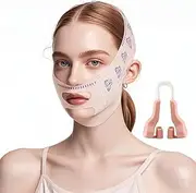 V Face Masks, Beauty Face Sculpting Sleep Mask V Line Lifting Mask Reusable Double Chin Reducer Face Slimming Belt for Saggy Face Skin Improvement Face Morphology