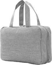 [Generic] Hangable Travel Toiletry Bag, Makeup Brush Roll Up Case Pouch Holder, 4-in-1 Waterproof Cosmetic Case, 10.63x7.09x3.15 Inches, Portable for Bathroom Shower and Travel Use