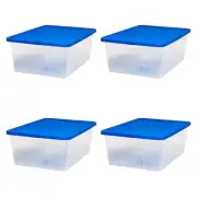 Snaplock 12-Quart Plastic Multipurpose Stackable Storage Container Bins with ...