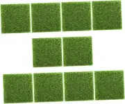 3sets Realistic Green Artificial Turf Fake Grass for Garden Yard Turf Mats Decorative Fake Sturdy Easy to Install No Maintenance 10pcs*3