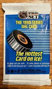 1990-91 Pro Set Hockey Cards Series 1 One Unopened Pack- Get A Cup Hologram