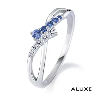 ALUXE 亞立詩 藍寶石 10K金 寶石鑽石戒指 蒼穹之戀 RW0200