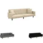 Sofa Bed Guest Bed Sleeper Sofa Couch Bed with Cushions Black Fabric vidaXL