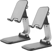 SEWACC 2pcs Adjustable Portable Phone Stand Foldable Cellphone Holder for Desk Compact Support with Durable Stable Base for Comfort Reduced Strain for All Phones