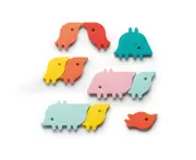 10pc Quut Bath Puzzle Animal Parade Sticky Soft Foam Kids Bath Toys 10m+