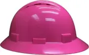 Pink Full Brim Hard Hat with with Fas-trac Suspension