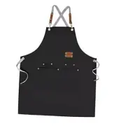 Chef Apron-Cross Back Apron for Men Women with Adjustable Straps and Black