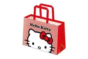 Hello Kitty Peeking Reusable Tote Bag (Red/White) (One Size)
