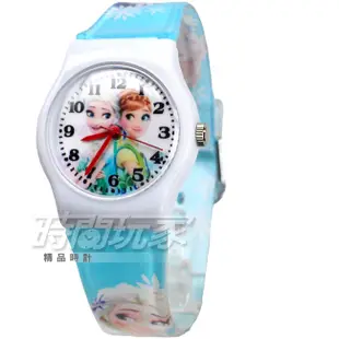 Disney 迪士尼 時尚卡通手錶 冰雪奇緣 艾莎公主 安娜 兒童手錶 數字女錶 粉藍色 D冰雪小B2