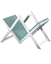 Pasargad Home Luxe Collection Glass/Steel Magazine Holder