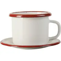 在飛比找樂天市場購物網優惠-《ibili》琺瑯濃縮咖啡杯碟組(紅80ml) | 琺瑯杯 
