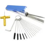 1Set Carburettor Maintenance 5 Brushes Wrench 10 Wires Sharpening