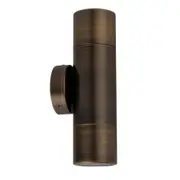 Pillar Light Up/Down 12V MR16 Antique Brass IP65 Round Back Plate
