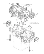 Polaris Crankcase Assembly, Genuine OEM Part 3090309, Qty 1